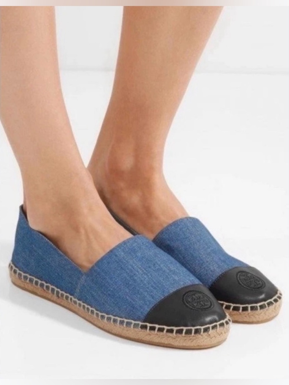 Tory Burch Color- Block Denim & Leather Espadrille - Picture 11 of 11